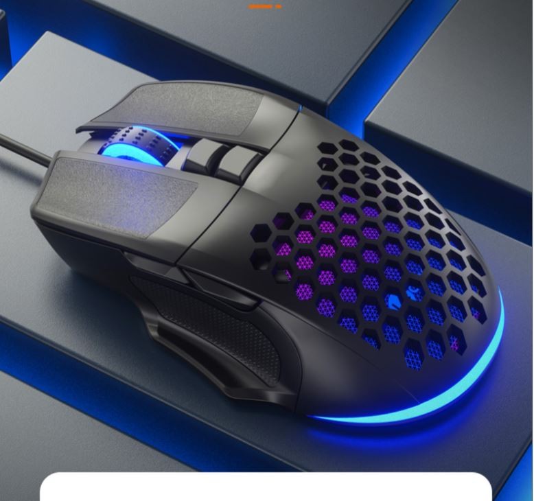 Lecoo MS107 RGB Wired Gaming Mouse with 7 Buttons & 3200 DPI - Black