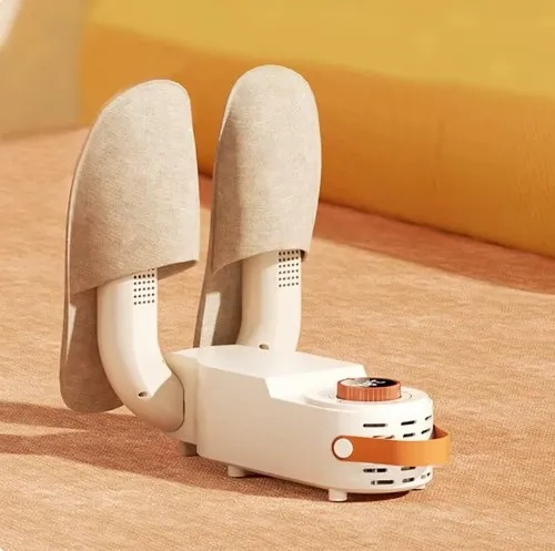 Portable Electric Shoe Dryer with Adjustable Heat, Timer & Deodorizing Function  - White