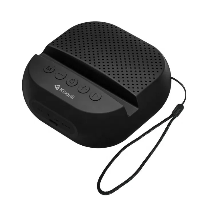 Kisonli T5 Portable Bluetooth Wireless Speaker With Holder Waterproof IPX4 - Black