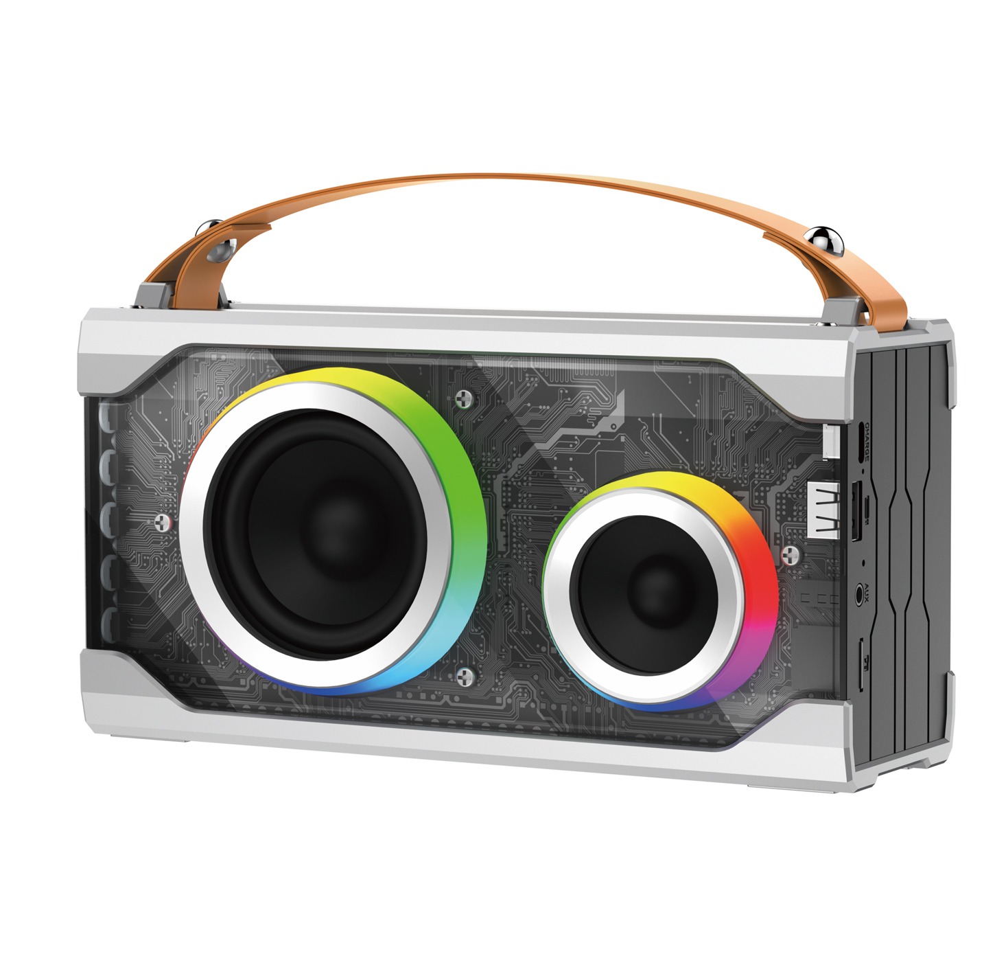 Foneng M2 15W Portable Bluetooth Speaker With Colorful LED Lights - Grey