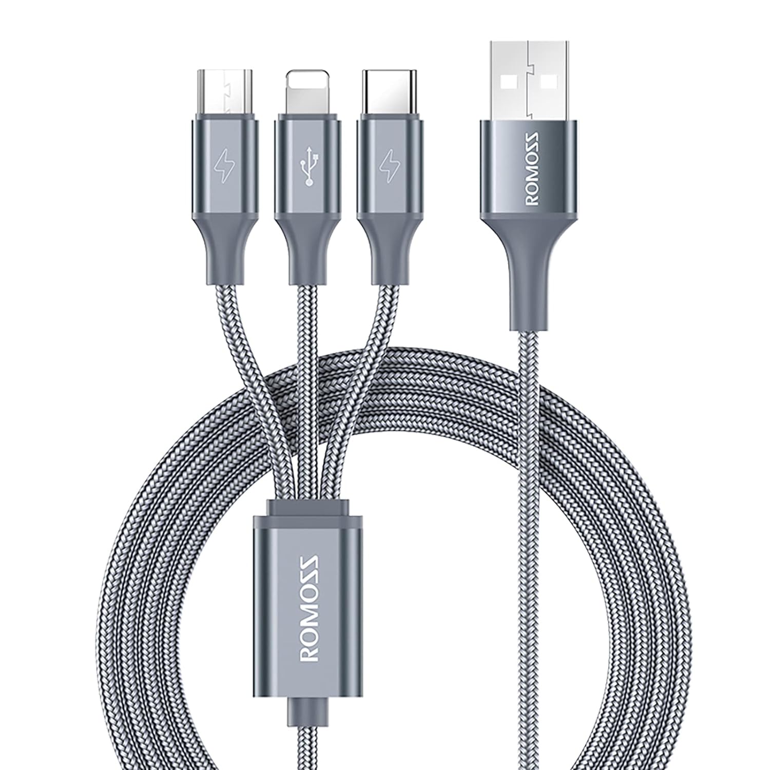 ROMOSS CB25A 3 In 1 Multi Charging Cable 1m - Grey