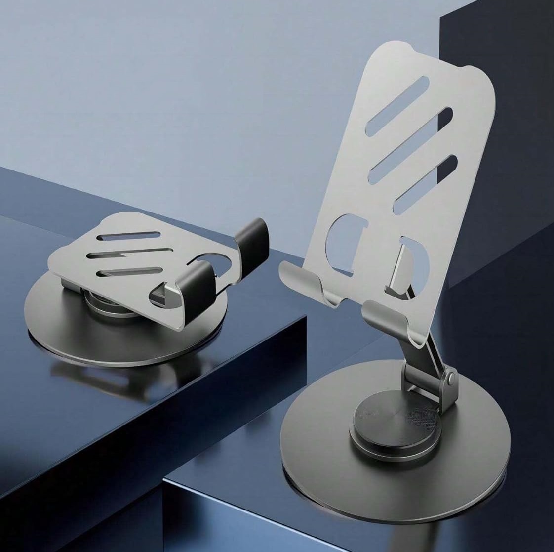 360° Rotatable Full Metal Body Mobile Phone Stand - Deep Gray