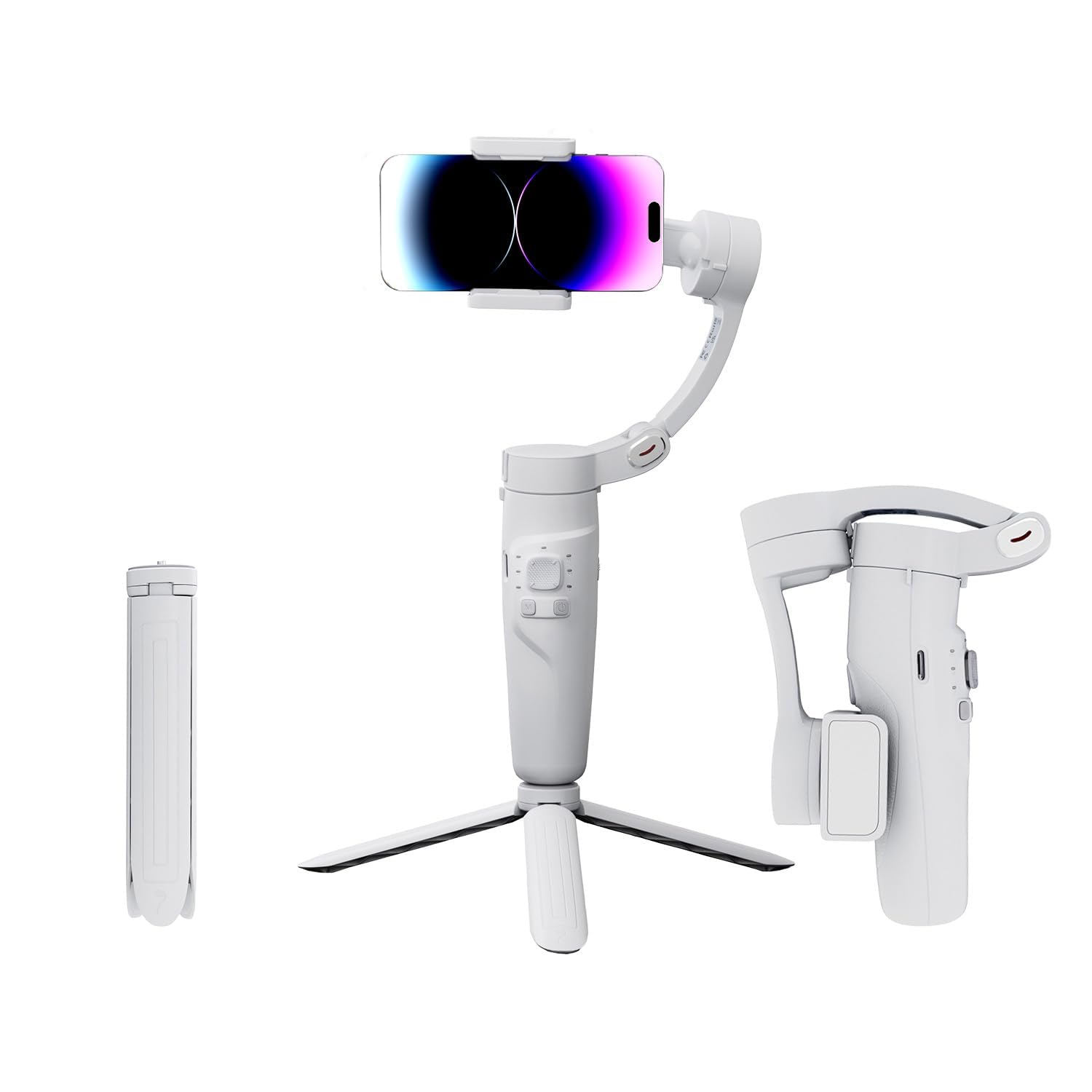 M1 Foldable 3 Axis Gimbal Stabilizer - White