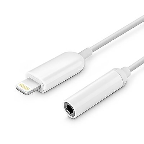 Lightning To Headphone Jack Adapter 3.5 mm - White