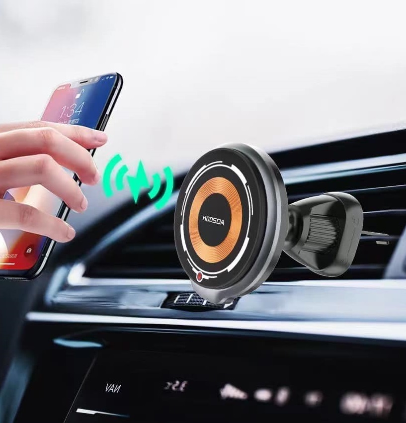 KOOSDA KSD W02 15W Magnetic Wireless Car Charger & Phone Mount - Black