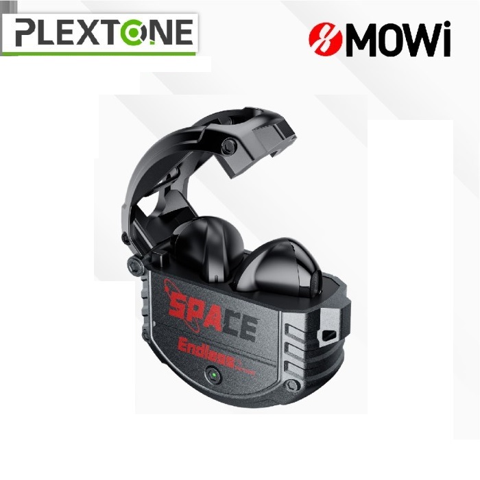 Plextone xMowi Space Endless TWS Gaming Earbuds with Bluetooth 5.3 & Metal Case - Black