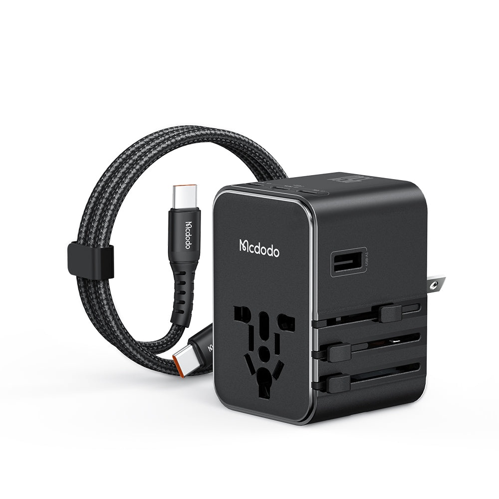 Mcdodo CA372 GlobePower 45W Universal Travel Adapter 3 USB-C & 2 USB-A Ports - Black