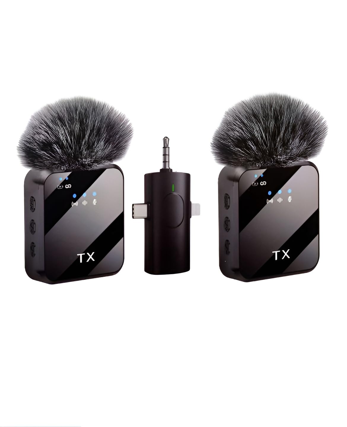 F11-2 Dual Wireless Microphone With 3 in 1 Receiver - Black