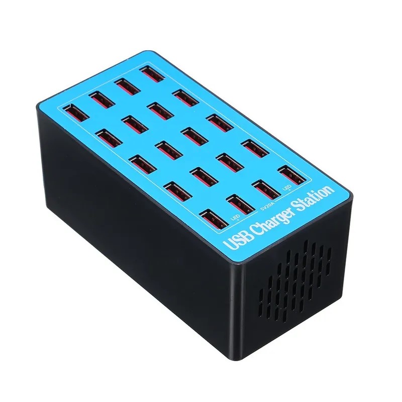 USB Smart Charger Hub Station With 20 Ports - Multicolor