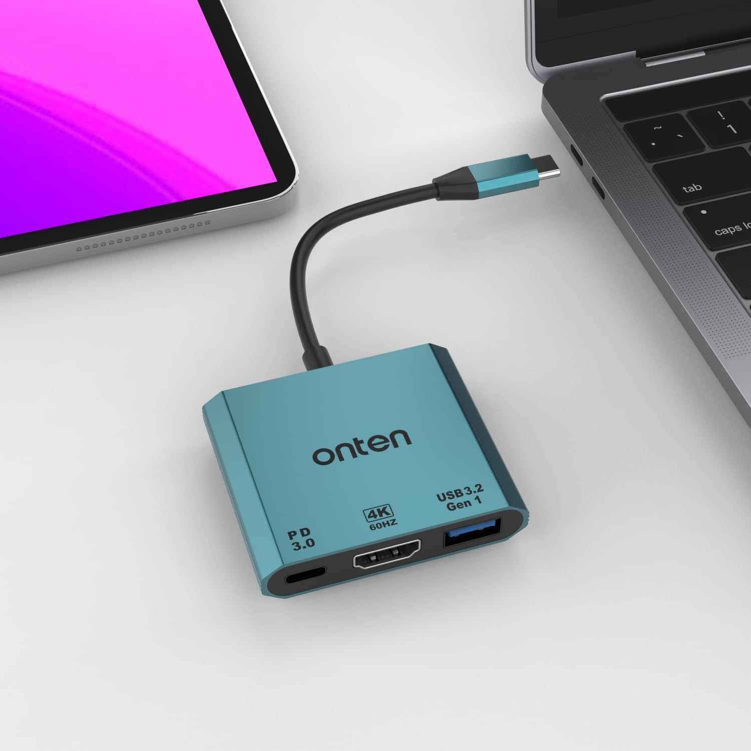 Onten UC301 3 In 1 Usb C To Hdmi 4k 60hz Adapter - Blue