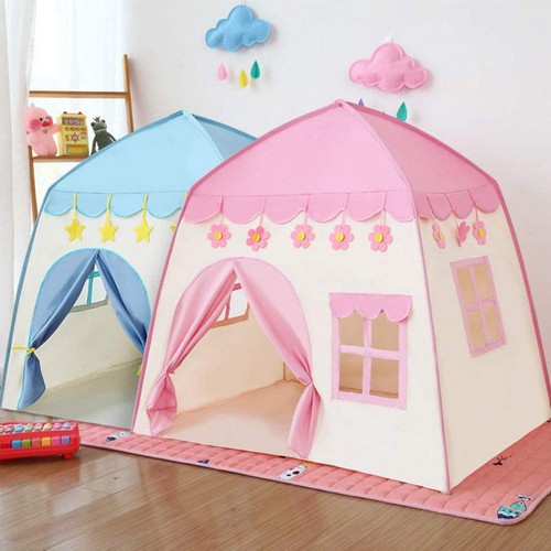 Portable Kids Foldable Play Tent Princess Castle Playground - Pink