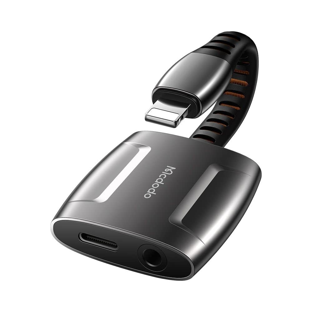 Mcdodo CA634 Lightning To Lightning & 3.5mm Audio Cable 0.1m Call Support - Black