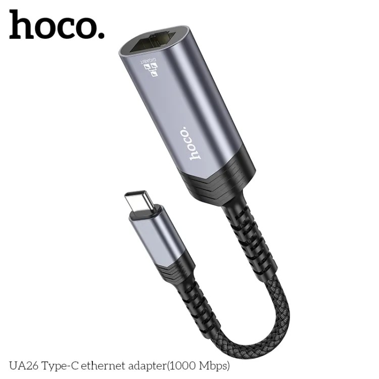 UA26 Type C Ethernet Adapter (1000 Mbps) - Black