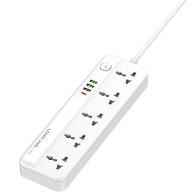 LDNIO SC5415 Power Strip With USB Port And Switch Button 2500 Watt - White