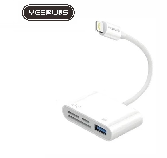 Yesplus YS1418 iP Lightning To 4-in-1 OTG Adapter USB Card Reader