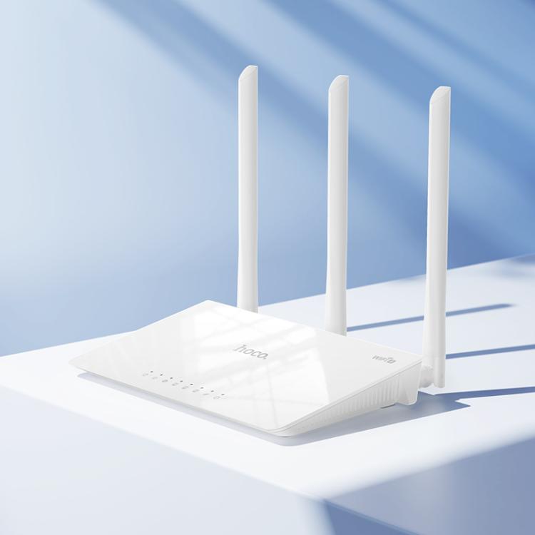 Hoco HI30 2.4G Three Antennas WiFi 4 Wireless Router - White