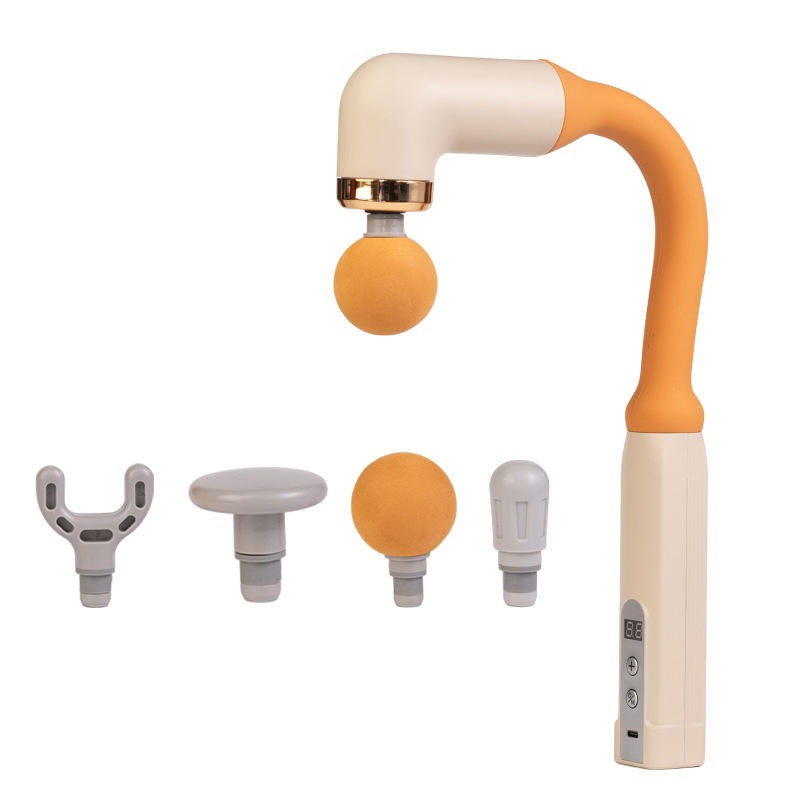 MDHL MD XY11 U Shaped Extended Handle Massage Gun: Deep Tissue Massager With 6 Heads & Speeds