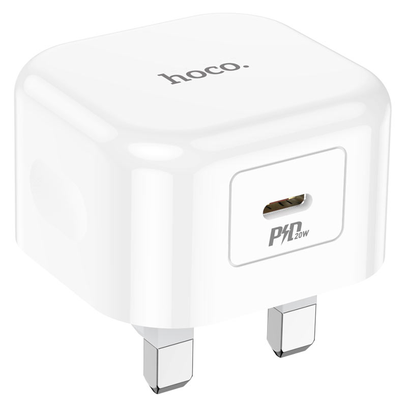 Hoco C91B Founder Type C 20W PD Output Wall Mobile Charger - White