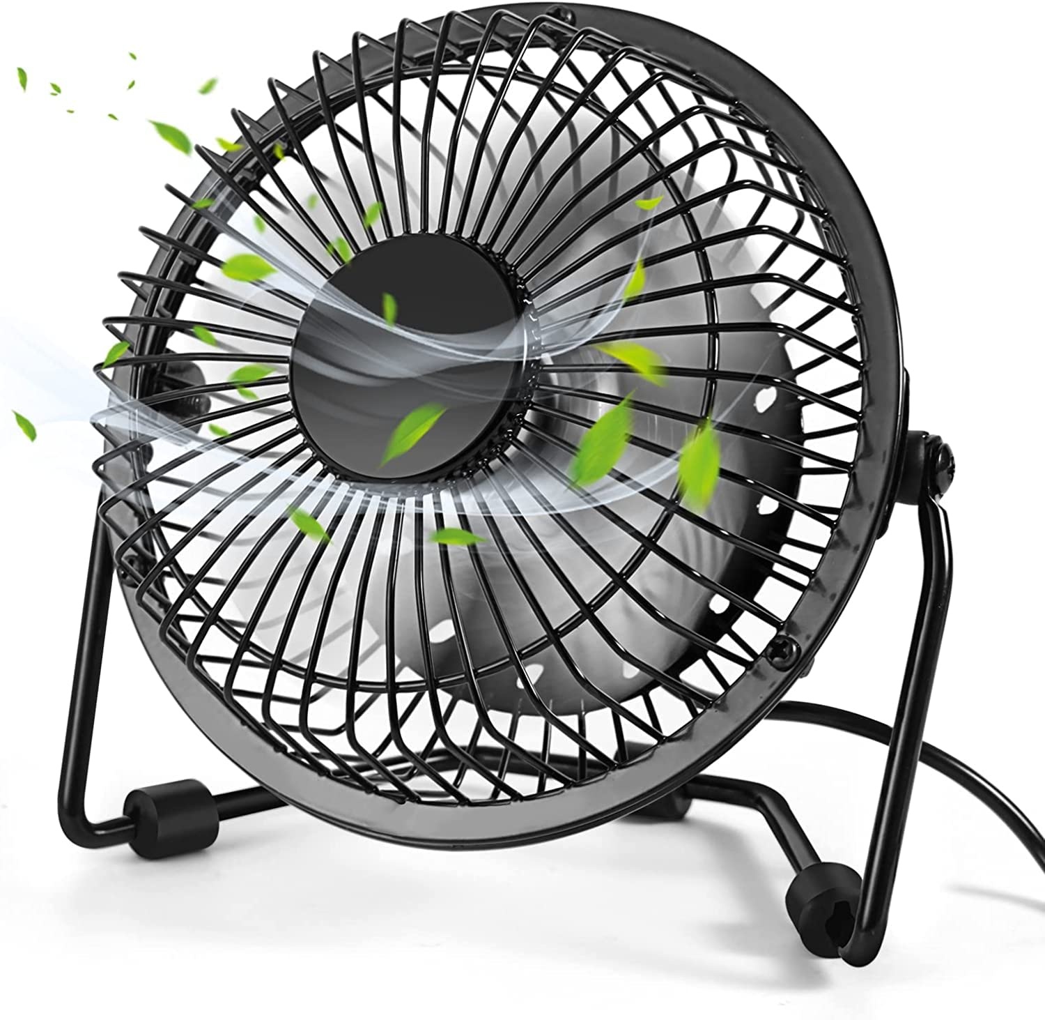 Portable Desktop High-Velocity Fan With Quiet Operation USB Powered - Black