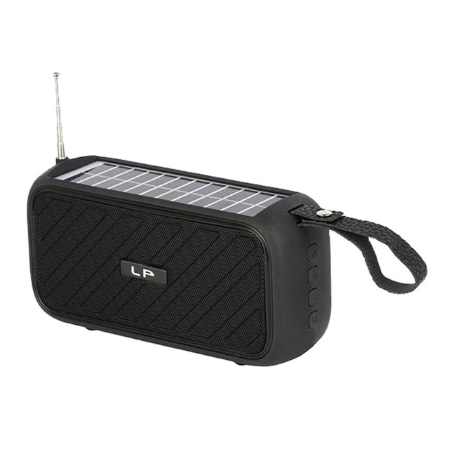 LP V55 2″ 5 Watt Solar Charging FM Radio Bluetooth Speaker - Black