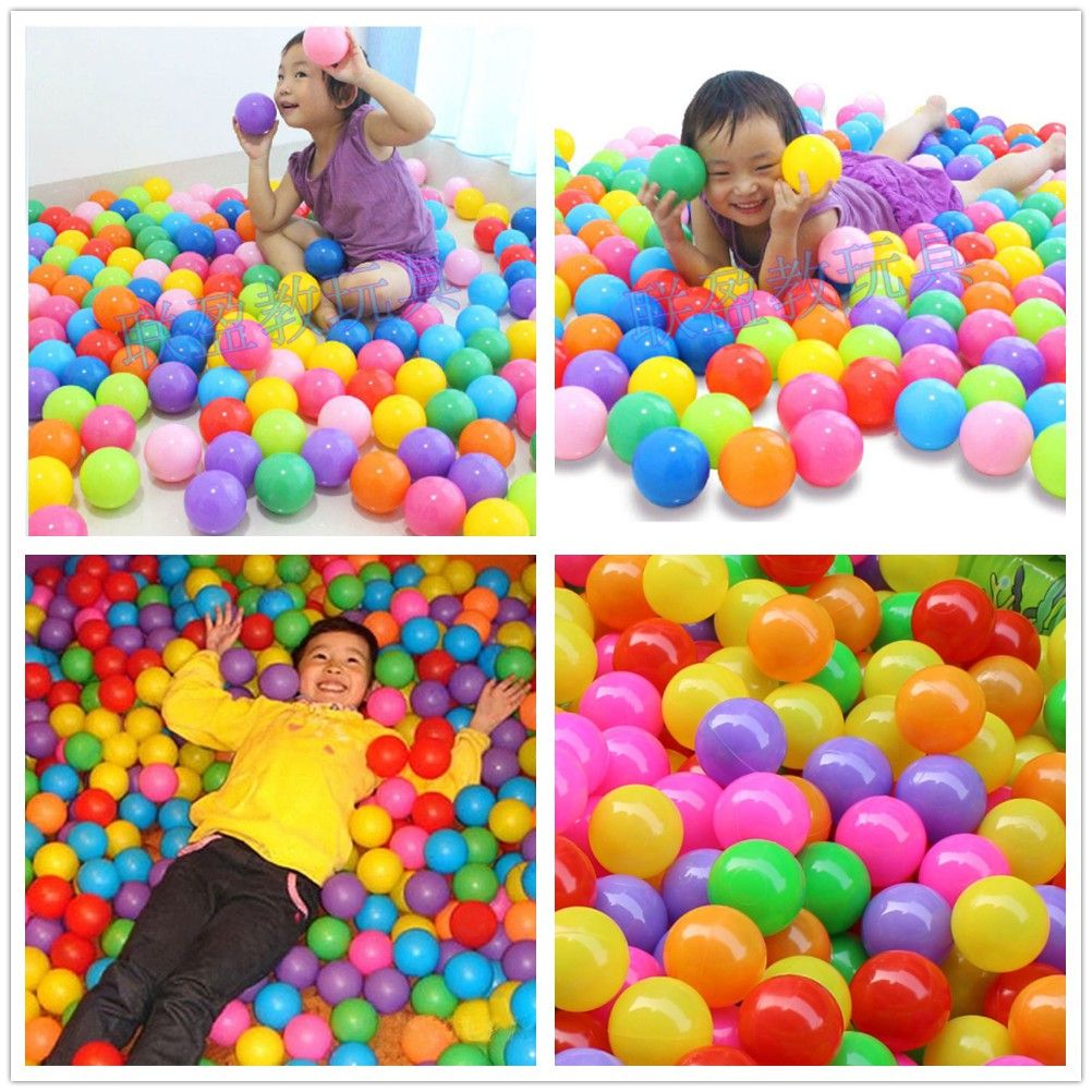 Plastic Play Balls for Pool, Tent & Home 50 Pcs - Multicolor