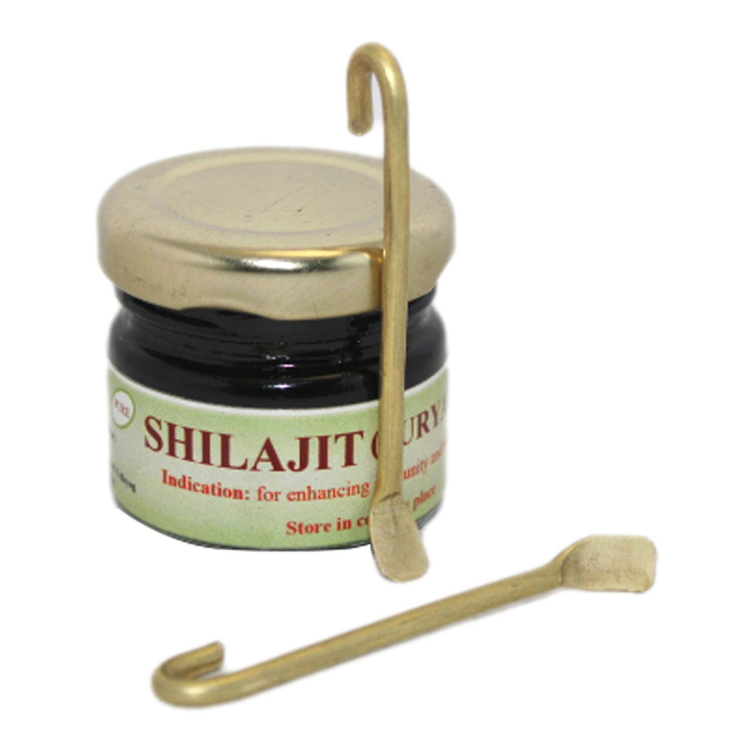 Mini Copper Shilajit Spatula Spoon Set - 2Pcs Gold