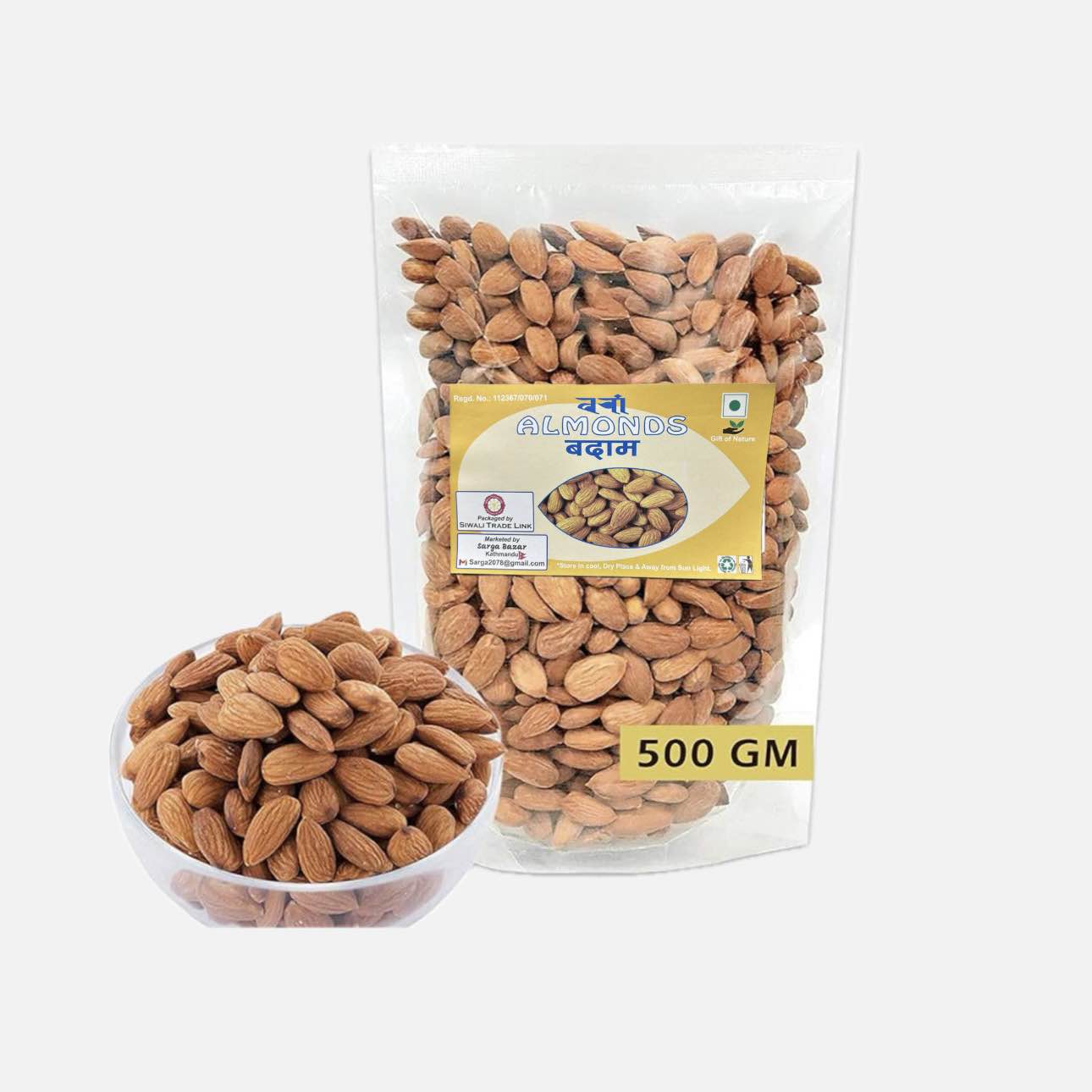 Almond California  Dry Fruit - 500 Gm