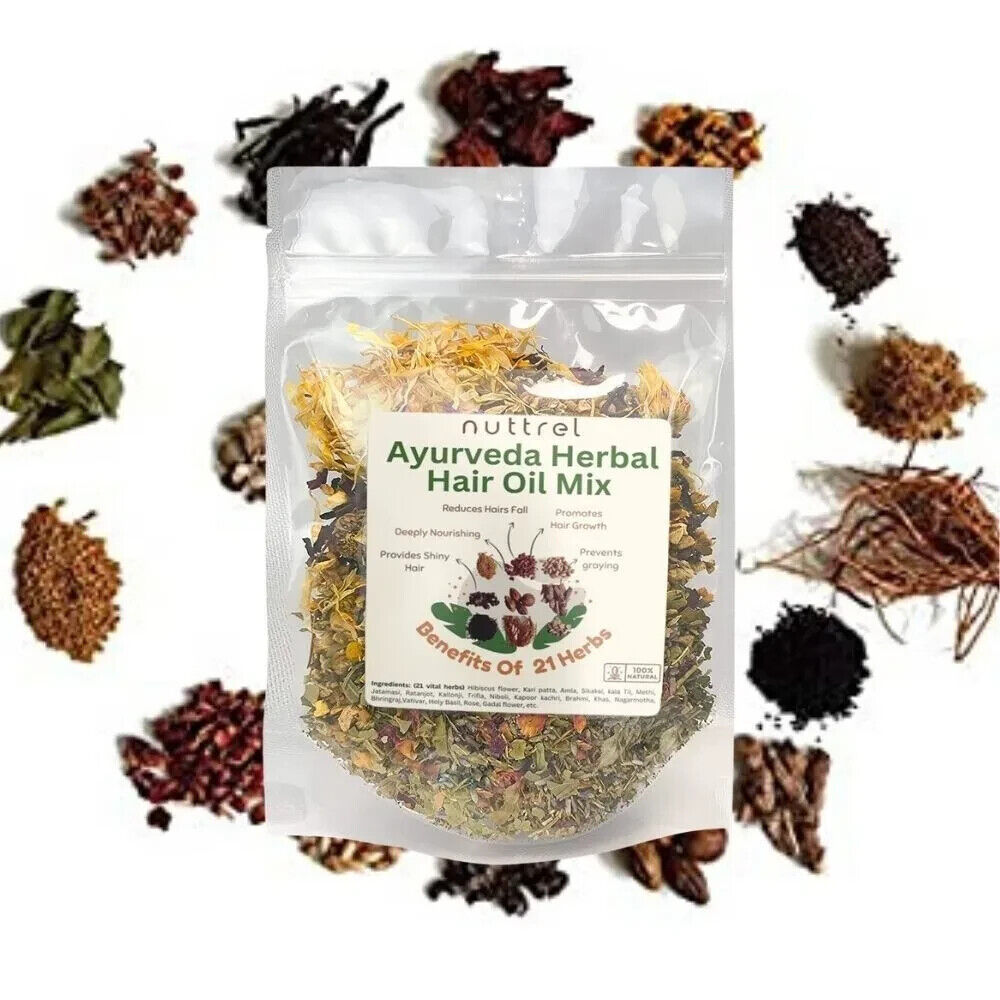 Herbal Hair Oil Mix Ayurvedic 10 Herbs Blend - 200Gm