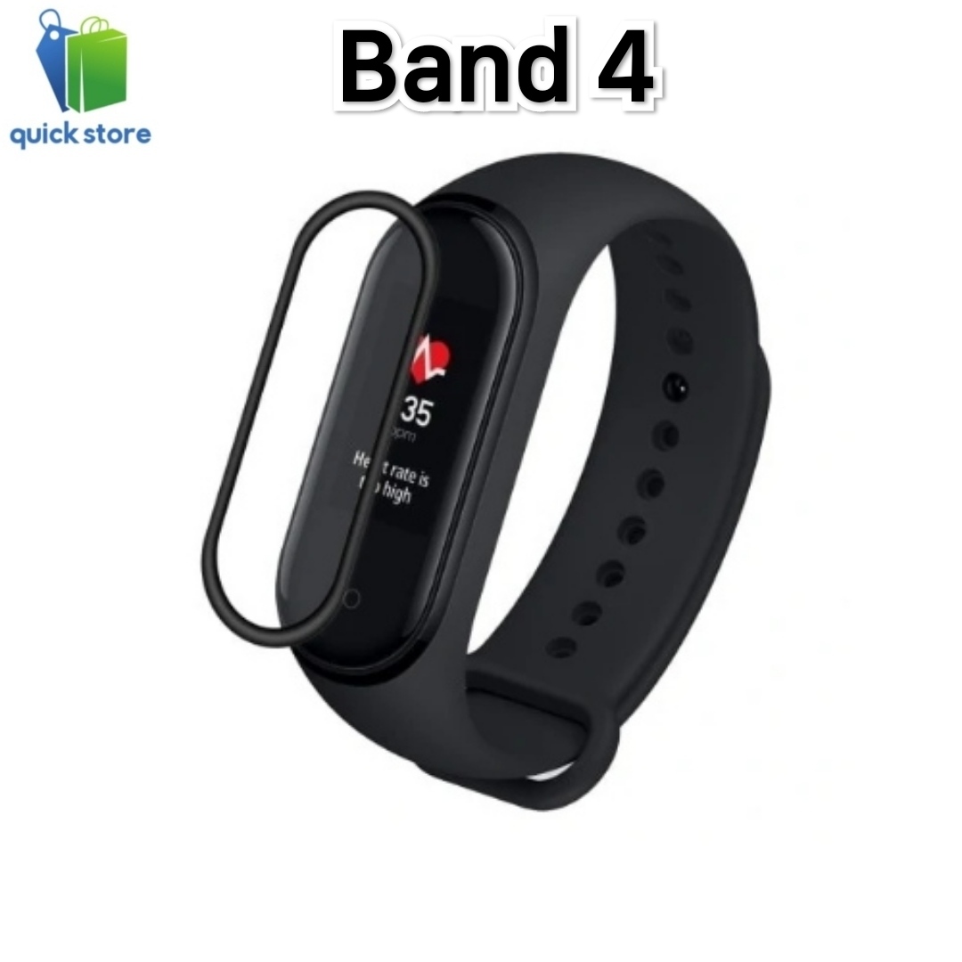 Mi Band 4 3D Curved Full Glue Tempered Glass Protector - Black