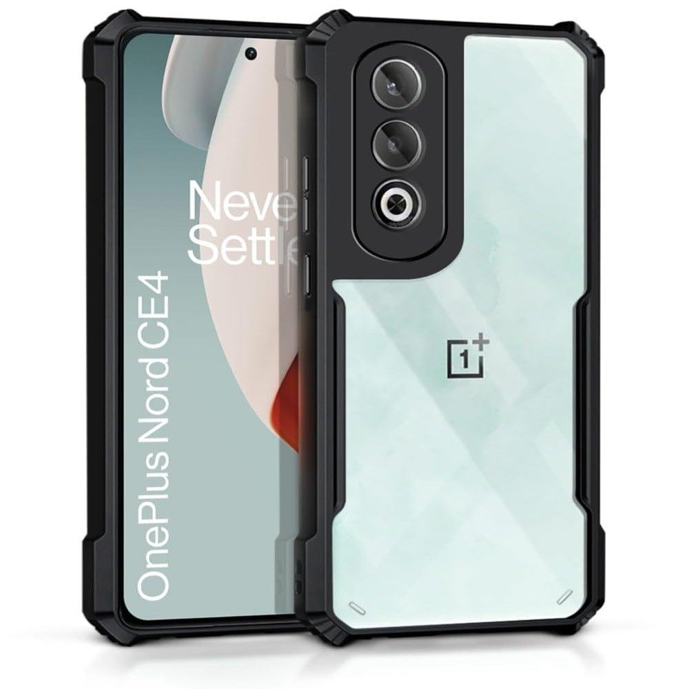 OnePlus Nord CE 4 iPaky Transparent Back Cover With Side Bump Protection - Black