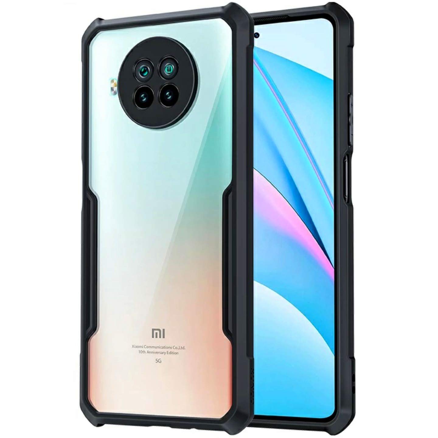 Mi 10i iPaky Transparent Back Border Cover Case - Black (Other)