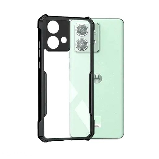 Motorola Edge 40 Neo Transparent Back Border Cover - Black