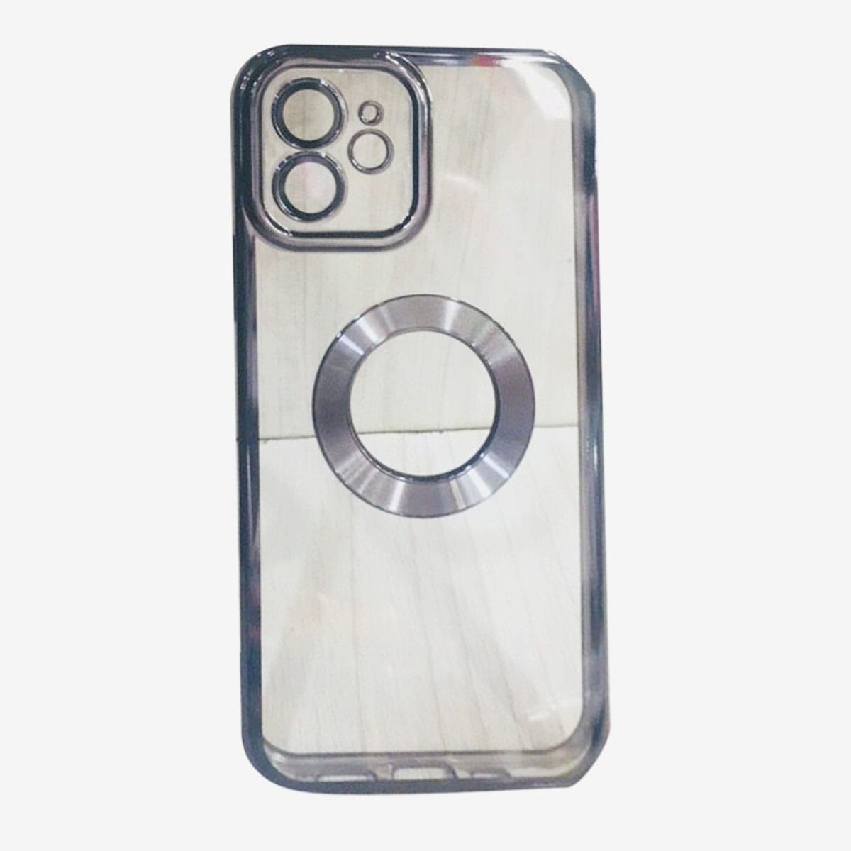 iPhone 11 Ceramic Plated Transparent Soft Case Cover - Black