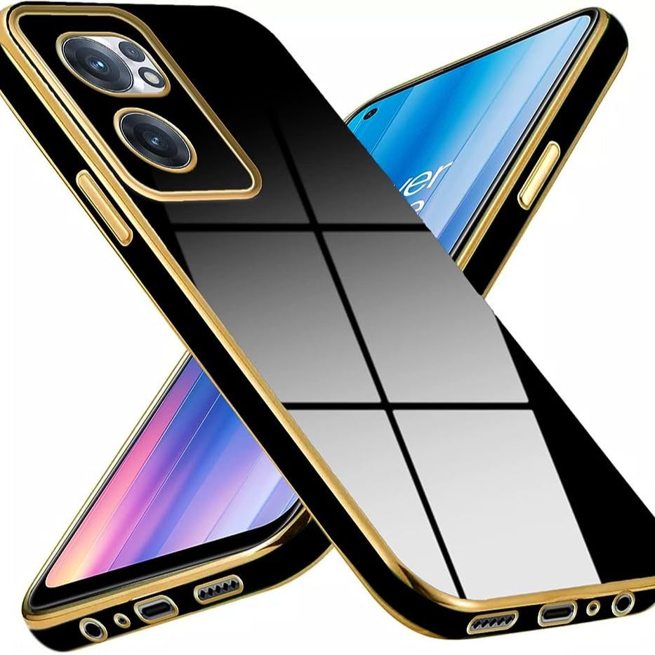 OnePlus Nord CE 2 Gold Electroplated Stylish Case With Fur Lining