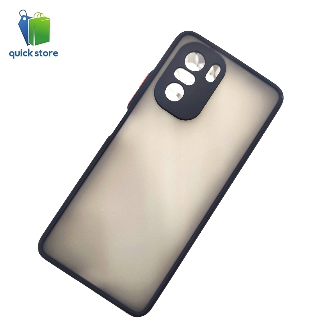 Poco F3 Camera Protection Matte Semi Hard Case Cover - Black