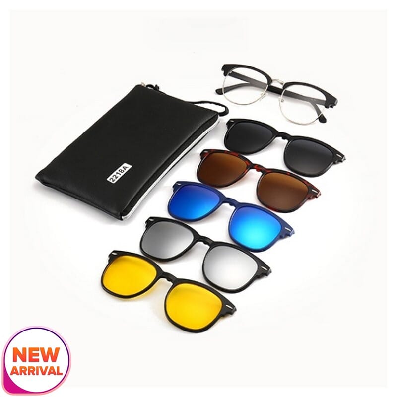 5-in-1 Interchangeable Color Sunglasses (Unisex) - Multicolor
