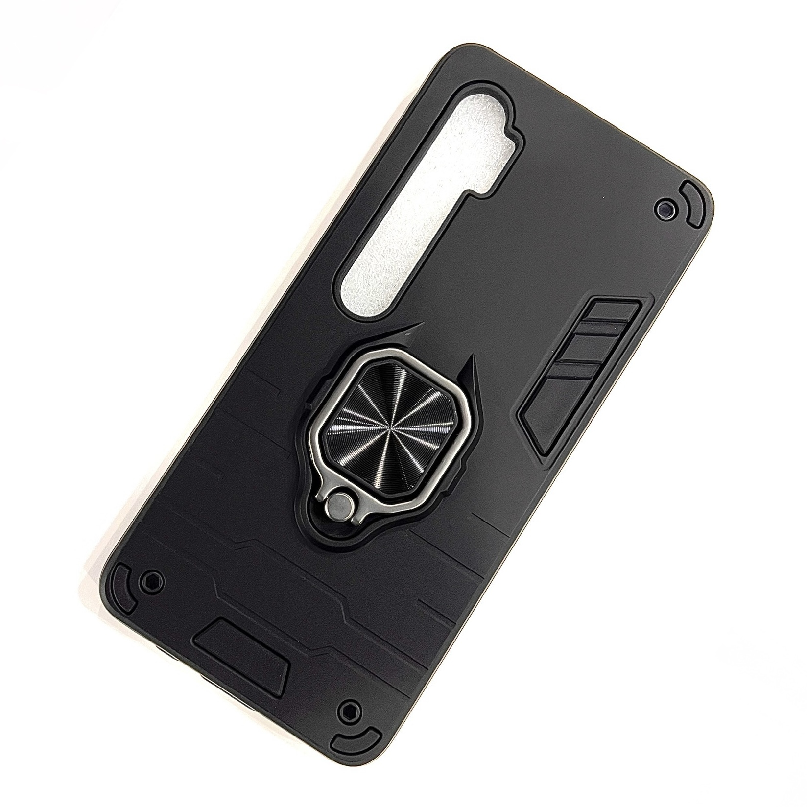 Mi Note 10 Lite Rugged Armor Hard Case With Stand Cover - Black (Other)