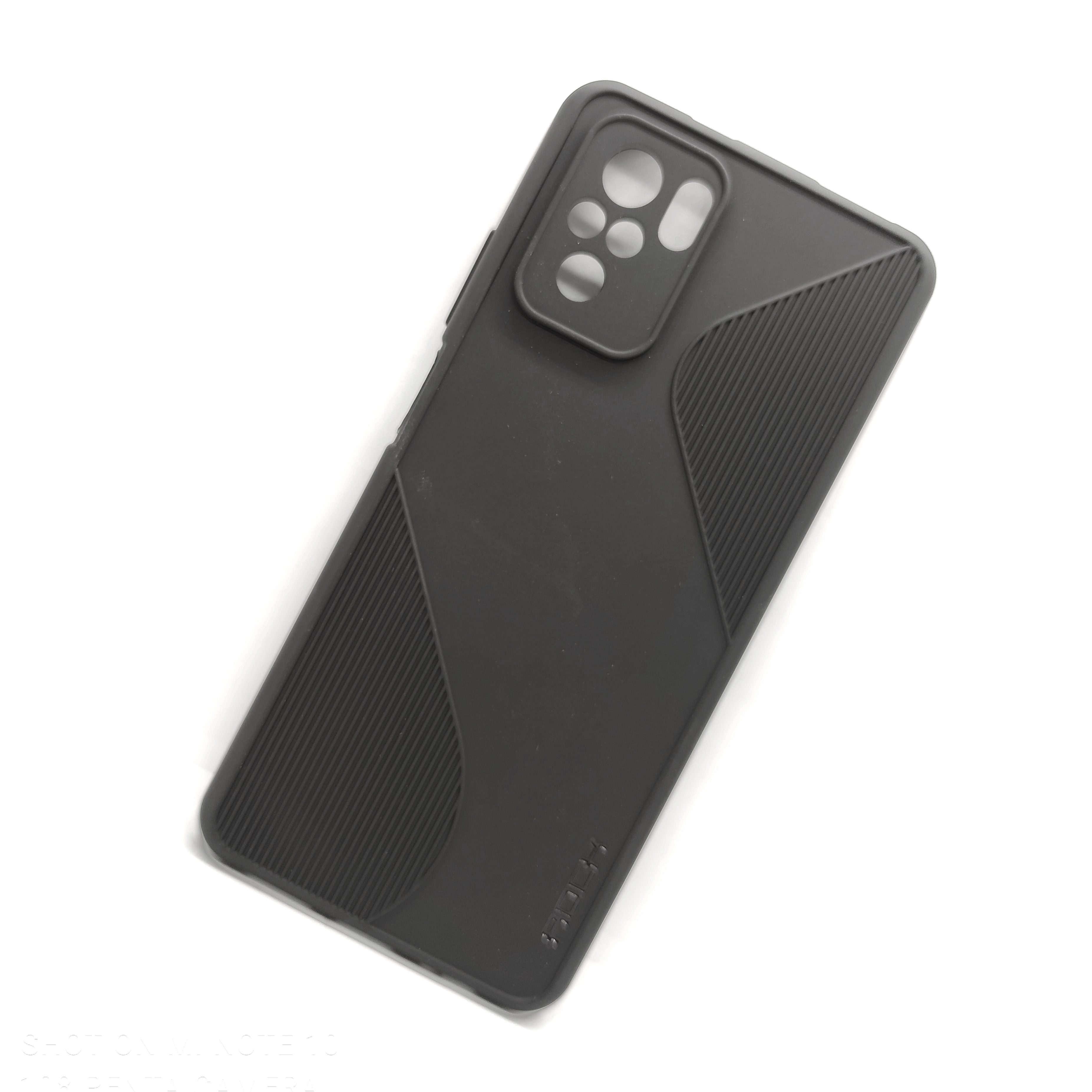 Redmi Note 10 Rubber Silicone Pattern Case Cover - Black