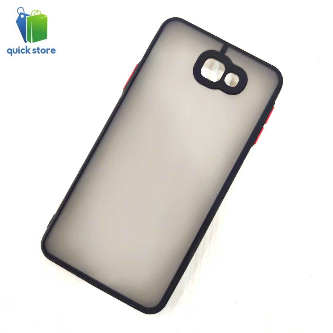 Samsung Galaxy J7 Prime Camera Protection Matte Semi Hard Case Cover - Black