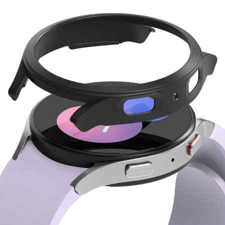Samsung Galaxy Watch 5 40mm TPU Silicone Clear Case With Glass Protector - Black