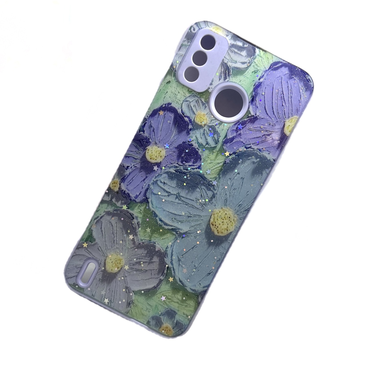 Techno Spark 6 Go Premium Glitter Camera Protection Cover - Blue ( Other)