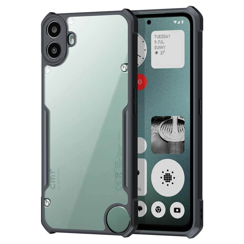 OPPO A59 5G Transparent Back Bumper Case - Black (Other)