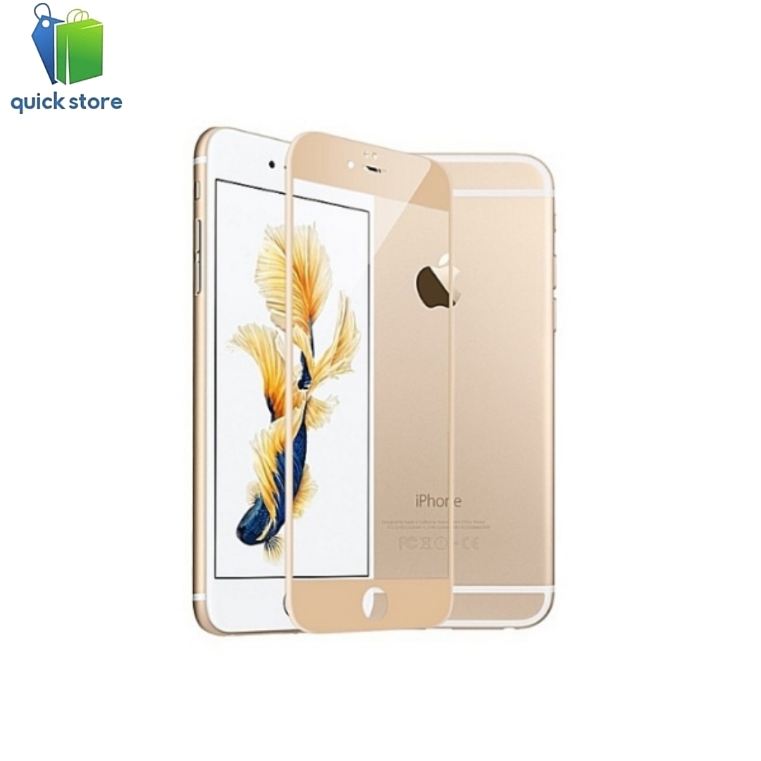 iPhone 7 Plus / 8 Plus Full Glue Clear Tempered Glass Screen Protector (Golden Frame)