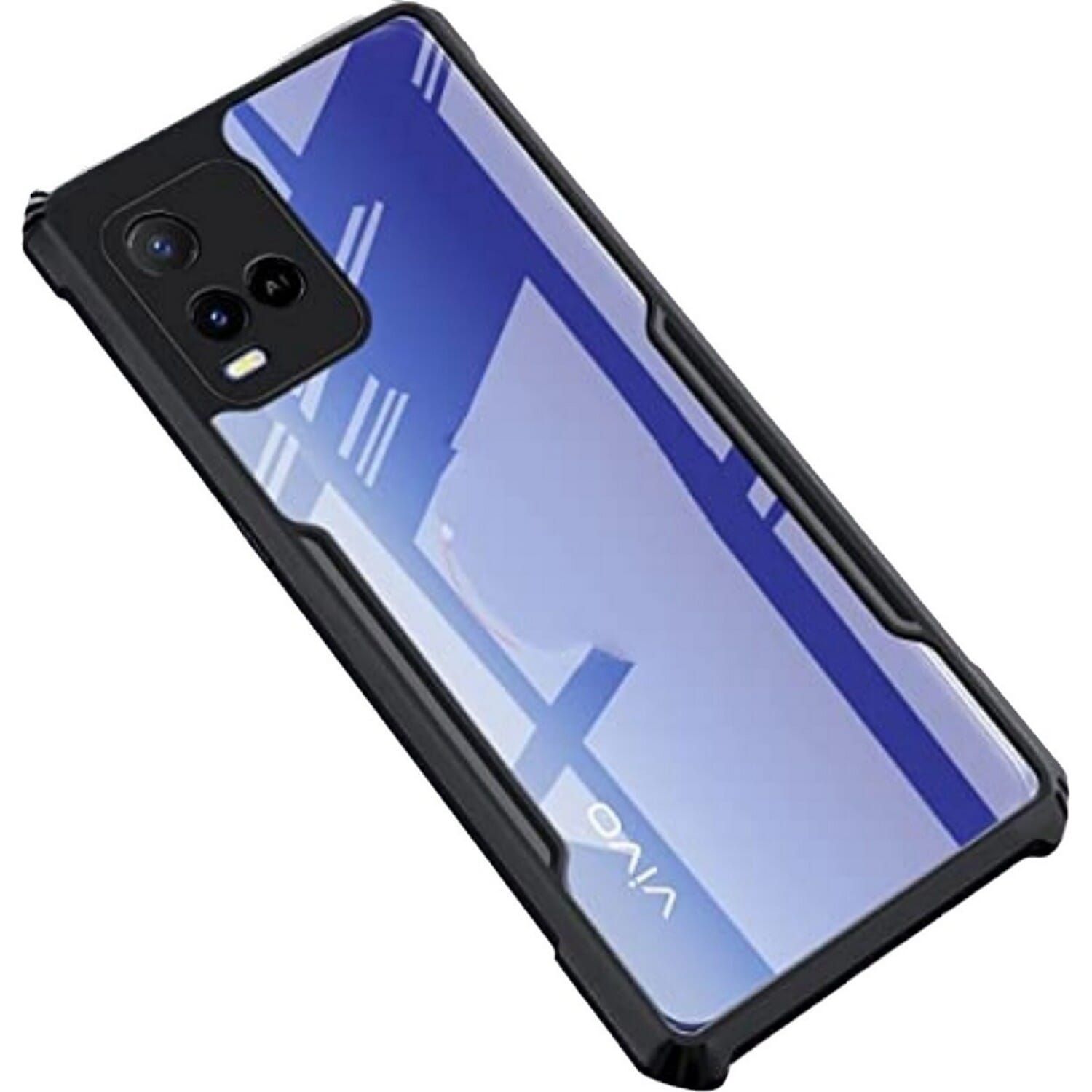 Vivo Y21 (2021) Transparent Back Bumper Case - Black