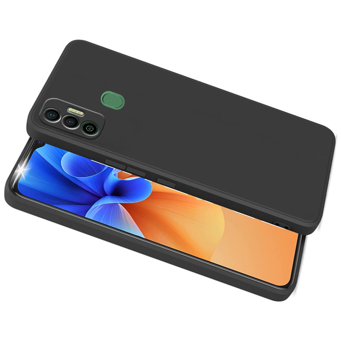 Tecno Spark 7T Soft Silicone Case With Fur Lining - Black