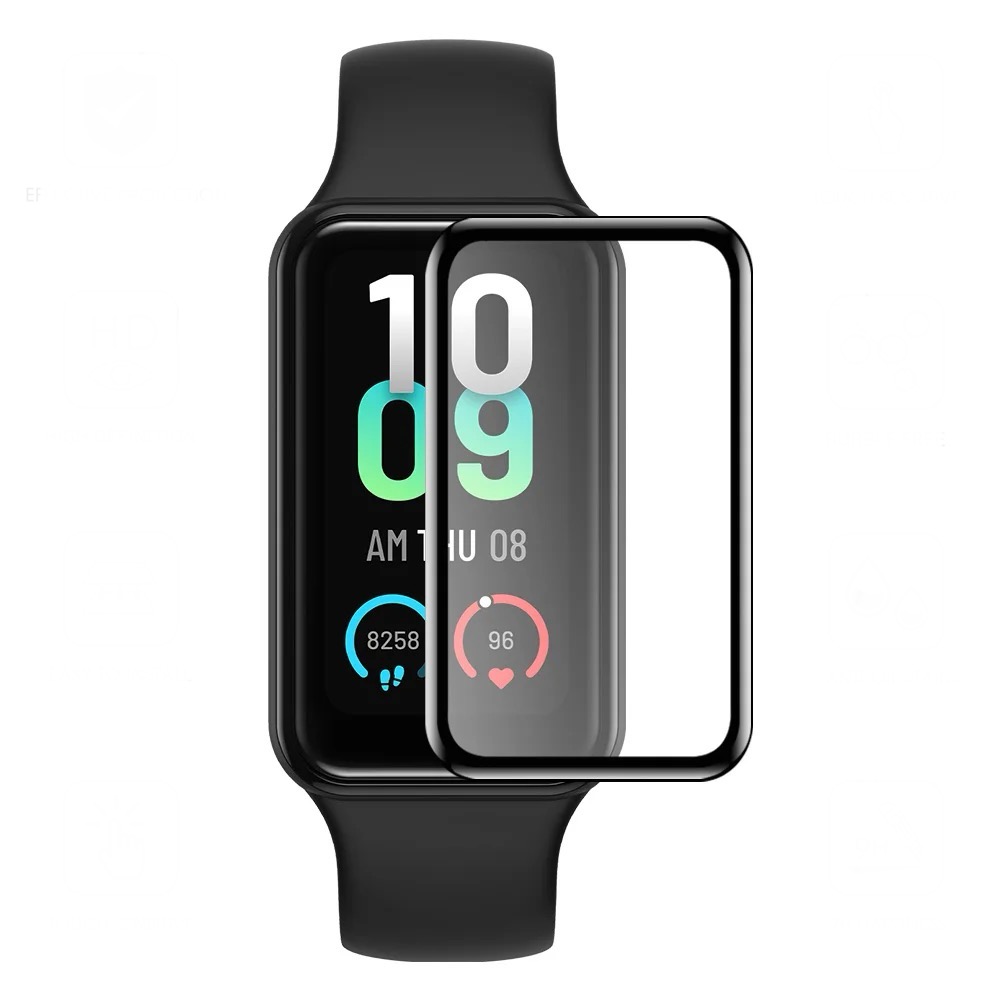 Samsung Galaxy Fit 3  Full Glue Curved Clear Flexible Tempered Glass - Black
