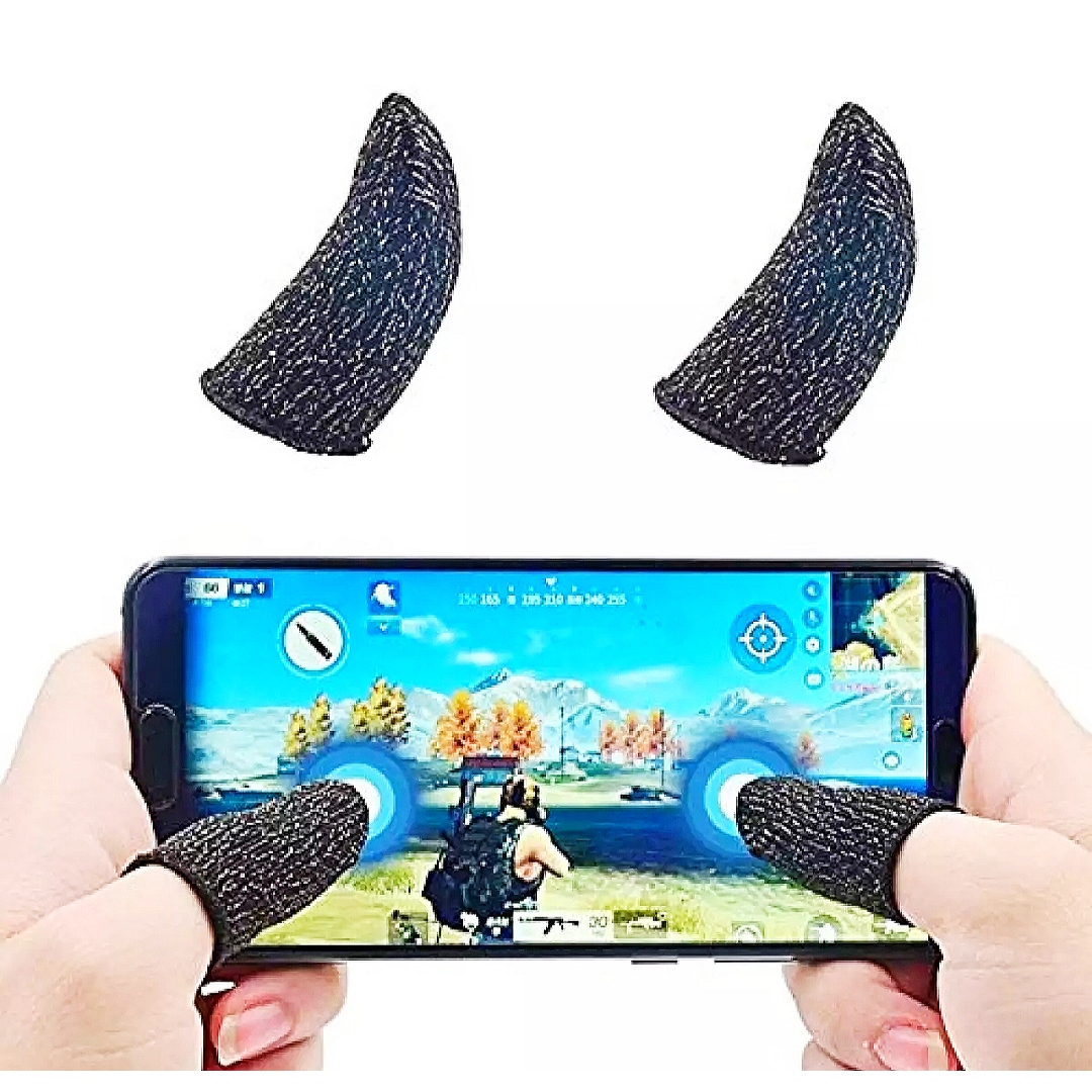 Mobile Game Breathable Finger Sleeves For Pubg/Free Fire - Blue