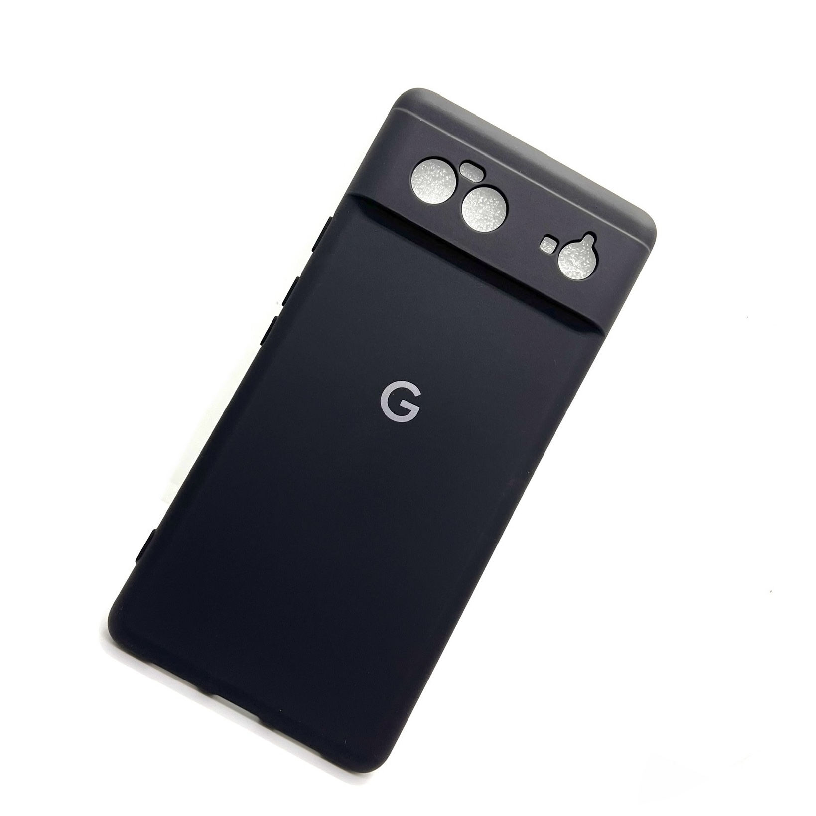 Google Pixel 6 Soft Silicon Cover With Internal Microfiber Case - Other (Black)