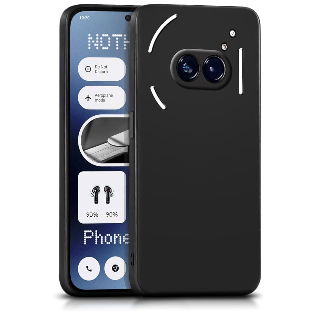 Nothing Phone 2a (5g) Soft Silicon Cover With Fur Inside - Black And Blue