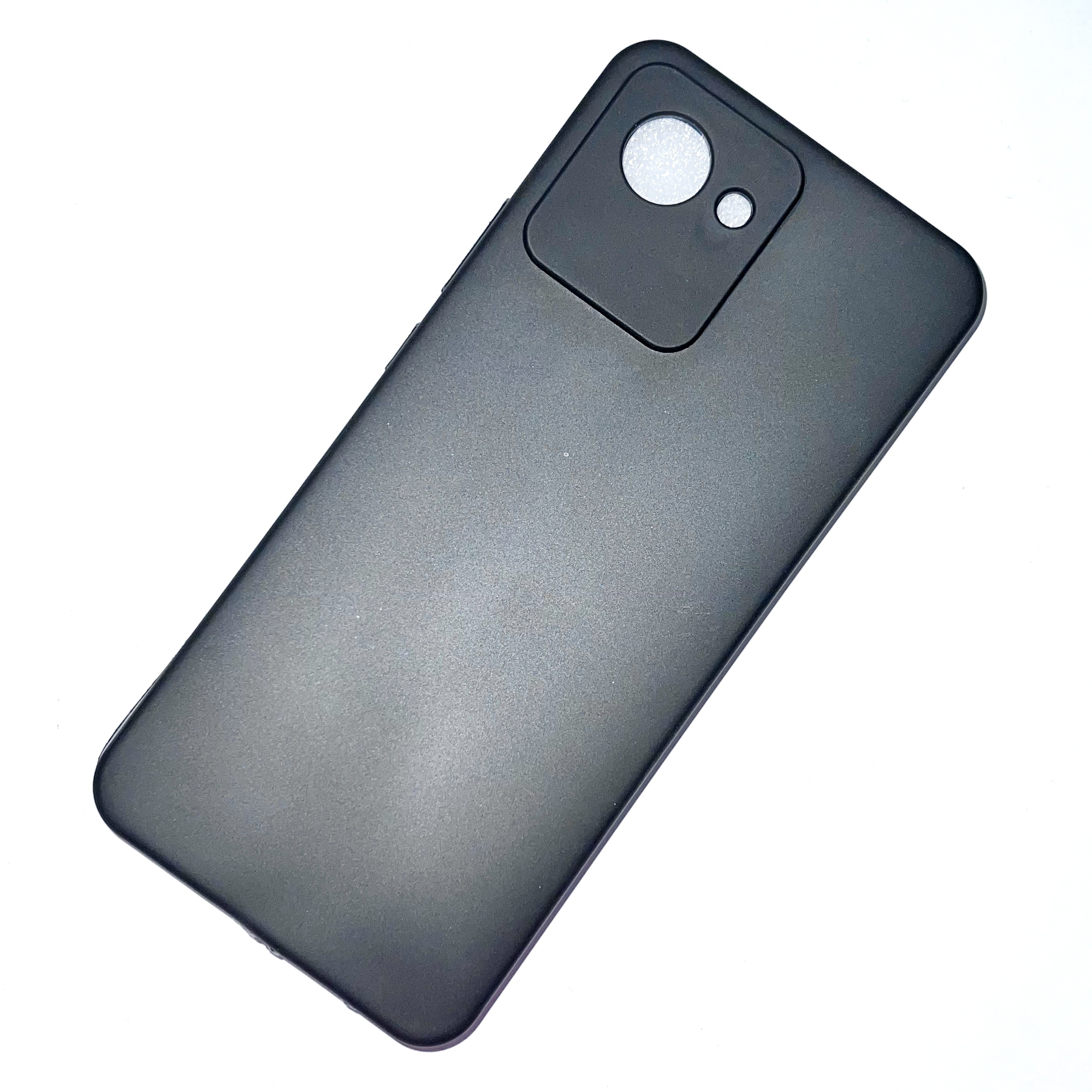 Realme C30 Soft Silicon Cover With Internal Microfiber Case - Black